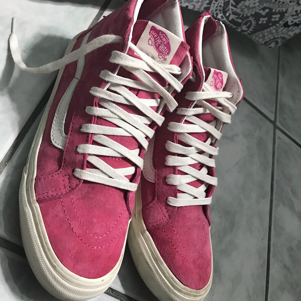 pink old skool high top vans